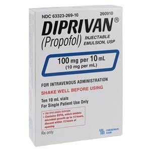 Diprivan Injection 10mg/mL SDV 10mL 10/Package