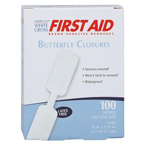 American White Cross First Aid Wnd Clsr Bandage Plstc .5x2.75 Wt Strl 100/Bx