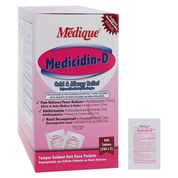 Medicidin-D Allergy Tablets 325/2/5mg Unit Dose 250x2/Bx