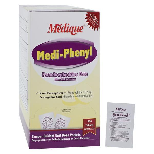 Medi-Phenyl Sinus Decongestant Tablets 5mg Unit Dose Packet 250x2/Bx