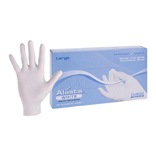 Alasta White Nitrile Exam Gloves Large White Non-Sterile, 10 BX/CA