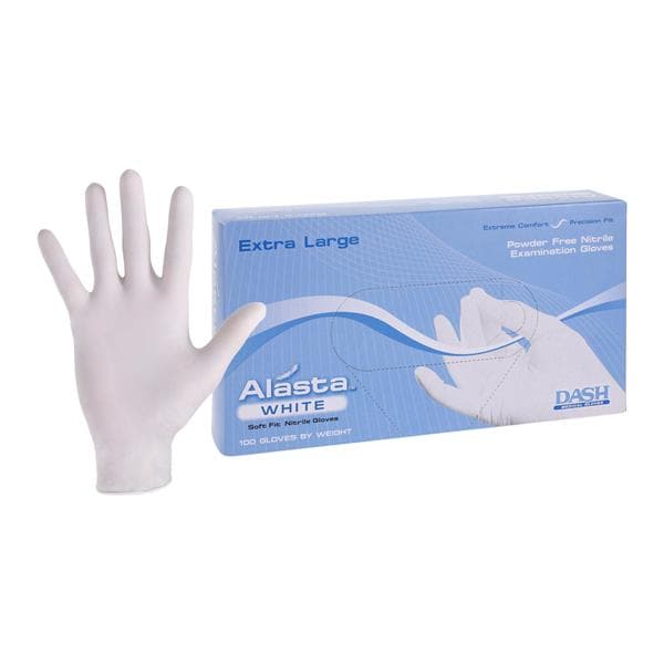 Alasta White Nitrile Exam Gloves X-Large White Non-Sterile, 10 BX/CA