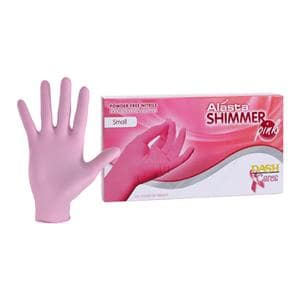 Alasta Shimmer Nitrile Exam Gloves Small Pink Non-Sterile, 10 BX/CA