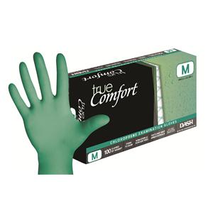 True Comfort Chloroprene Exam Gloves Medium Green Non-Sterile, 10 BX/CA