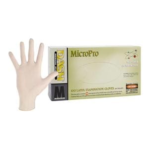 Micropro Latex Exam Gloves Medium Natural Non-Sterile, 10 BX/CA