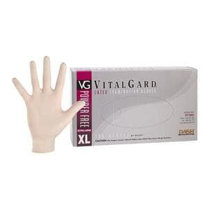 VitalGard Latex Exam Gloves X-Large Natural Non-Sterile, 10 BX/CA