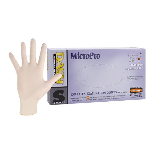 Micropro Latex Exam Gloves Small Natural Non-Sterile, 10 BX/CA