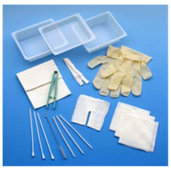 Tracheostomy Care Set Vinyl Gloves/3 Rigid Basins