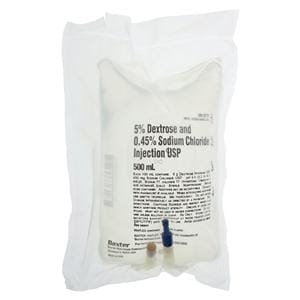 IV Injection Solution Dextrose 5%/Sodium Chloride 0.45% 500mL Vflx Plstc Cntr EA