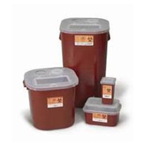 Sharps Container 1qt Red/Black 3-1/2x7x3-1/2" Vertical Entry Polypropylene EA