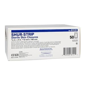 Shur-Strip Wound Closure Strip Non-Woven Polyamide 1/2x4" White 50/Bx