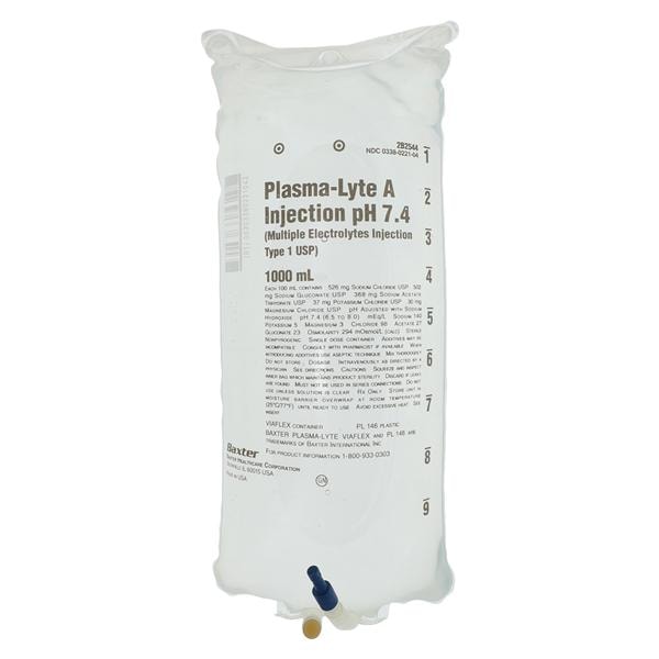 Plasma-Lyte A Injection pH 7.4 Bag 1000mL 14/Package