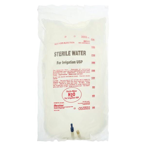 Irrigation Solution Sterile Water 3000mL Uromatic Plastic Bag Ea