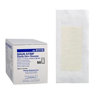 Shur-Strip Wound Closure Strip Non-Woven Polyamide 1/4x1-1/2" White 50/Bx, 4 BX/CA