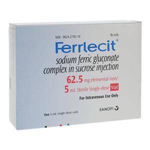 Ferrlecit Injection 62.5mg SDV 5mL 10/Pk