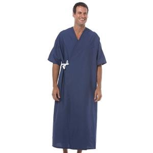 Patient Gown Adult One Size Navy Ea