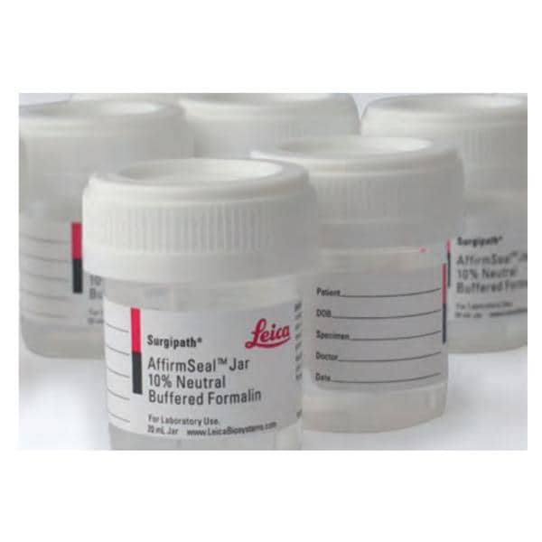 Surgipath AffirmSeal Specimen Jar Prfld Ntrl Bfrd Frmln 10% 20mL 128/Ca