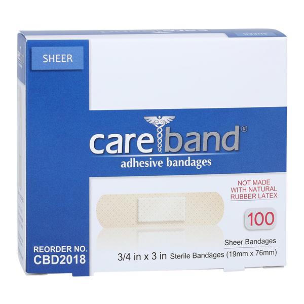 Careband Strip Bandage Fabric 3/4x3" Sheer/Flesh Sterile 1200/Ca