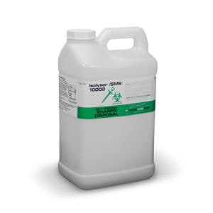 Isolyser/SMS Sharps Container 2.7gal White 6-1/2x9x14-1/2" Lid Vert Drp Plstc Ea, 2 EA/CA