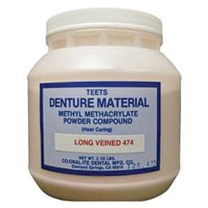 Teets Denture Resin Heat Cure Clear Long Veined 2.5Lb