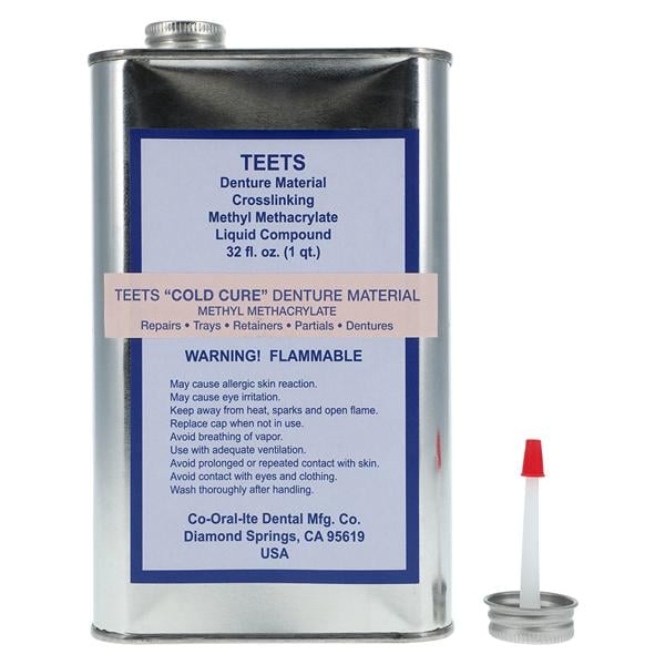 Teets Denture Resin Cold Cure Liquid 32oz/Bt