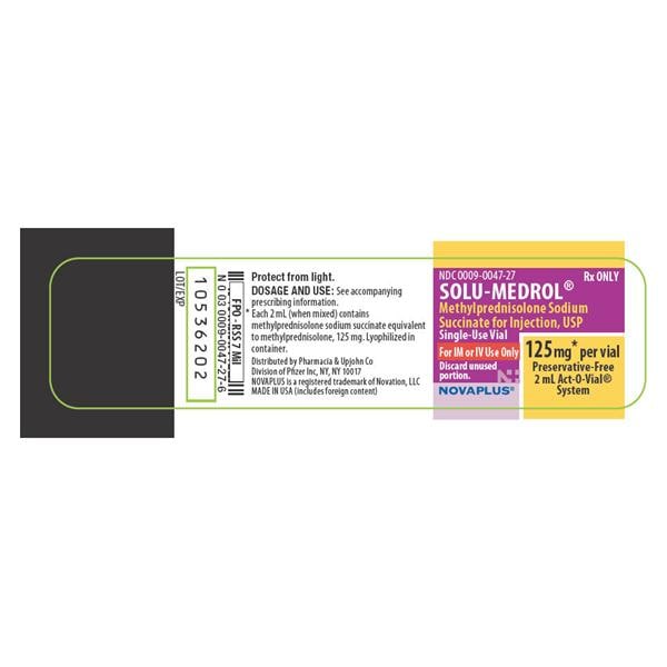 Novaplus Solu-Medrol Injection 125mg PF SDV Act-O-Vial 2mL 25/Pk