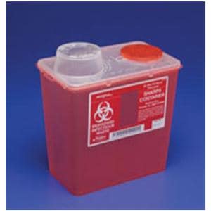 Sharps Container 8qt Translucent Red 10.56x6.75x10.89" Vertical Drop Plastic Ea