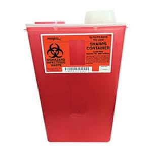 Monoject Sharps Container 14qt Trnslcnt Rd 10.56x6.75x17.77" Vert Drp Plstc EA