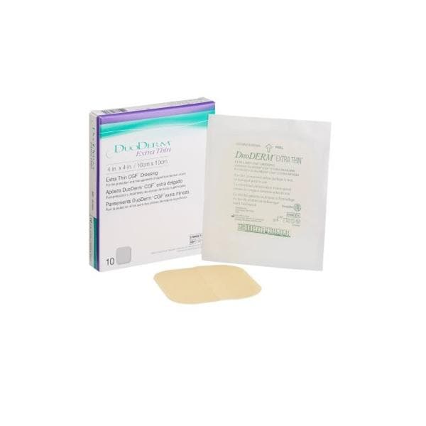 DuoDerm Hydrocolloid Dressing 4x4" Sterile Square Extra Thin PU Flm Flsh Abs LF