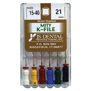 Mity K-File 21 mm Size 15-40 Nickel Titanium 6/Pk