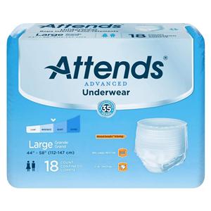 Attends Incontinence Underwear Unisex 44-58" Super Plus White 4x18/Ca