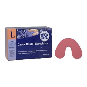 Mica-Free Single Shellac Baseplates Lower Pink 100/Bx