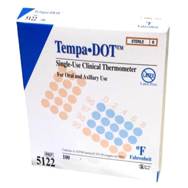 Tempa-DOT Thermometer Disposable 100/Bx