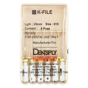 Hand K-File 25 mm Size 15 Stainless Steel White 6/Pk