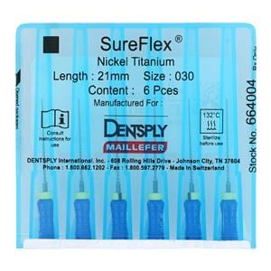 SureFlex Hand File 21 mm Size 30 Nickel Titanium Blue 6/Bx