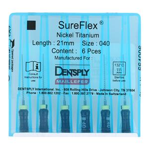 SureFlex Hand File 21 mm Size 40 Nickel Titanium Black 6/Bx