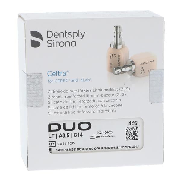 CELTRA Duo LT Milling Blocks C14 A3.5 For CEREC 4/Pk