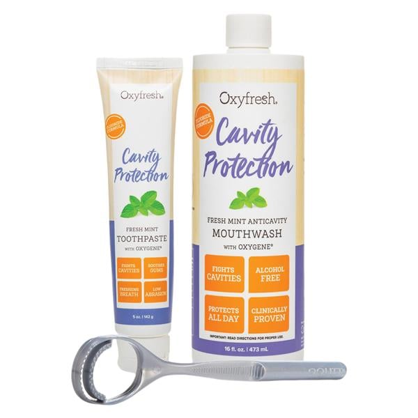 Oxyfresh Cavity Fighting Fresh Mint Mouthwash Kit Ea