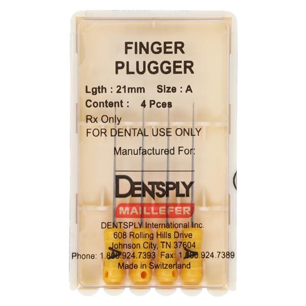 Finger Plugger 21 mm A Yellow Conical 4/Bx