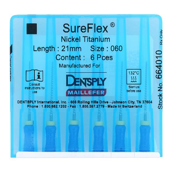 SureFlex Hand File 21 mm Size 60 Nickel Titanium Blue 6/Bx