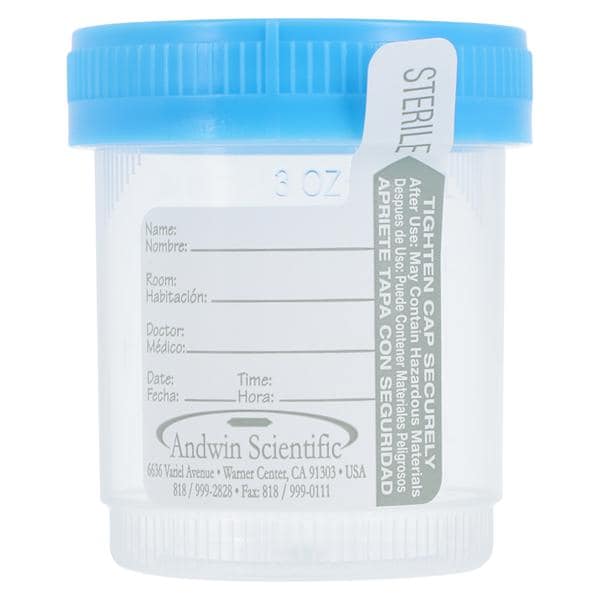 Specimen Container 3oz Plastic Sterile 400/Bx