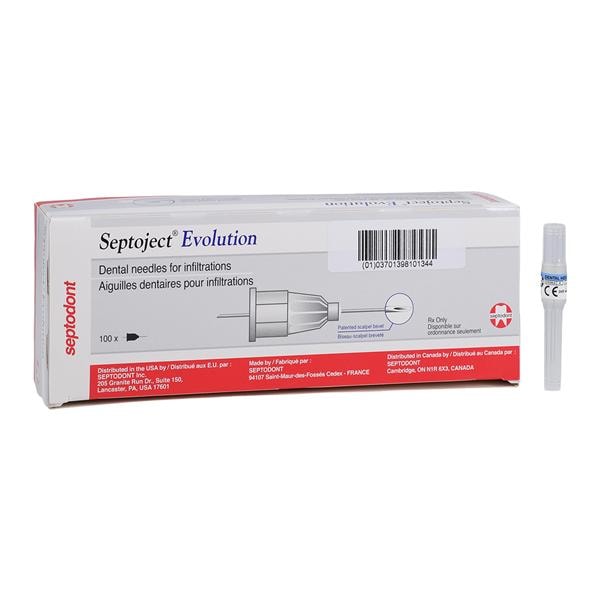 Septoject Evolution Needle Plastic Hub 30 Gauge Short Blue 100/Bx