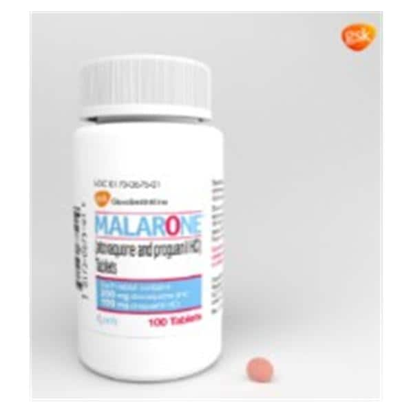 Malarone Tablets 250mg/100mg Bottle 100/Bottle Each