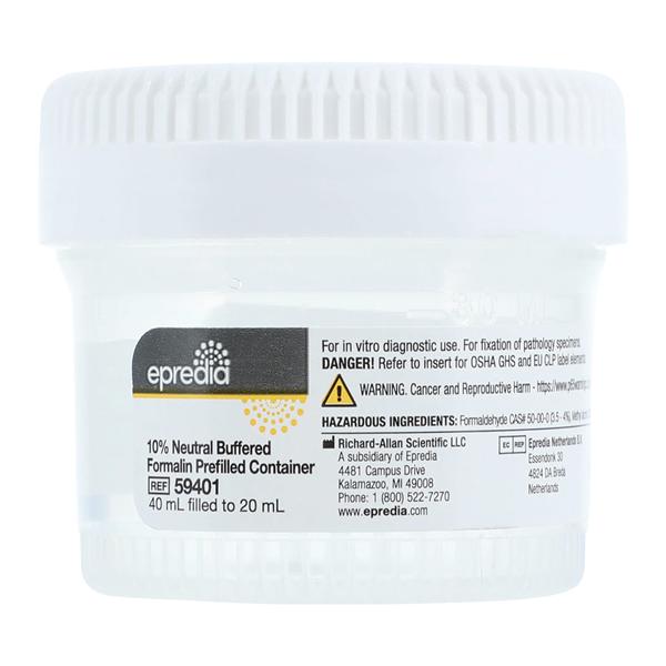 STS Formalin Container Neutral Buffered 10% 40mL 168/Ca