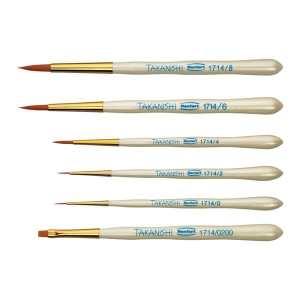 Takanishi Ceramist Brush Synthetic Bristle Set Assorted 6/Set