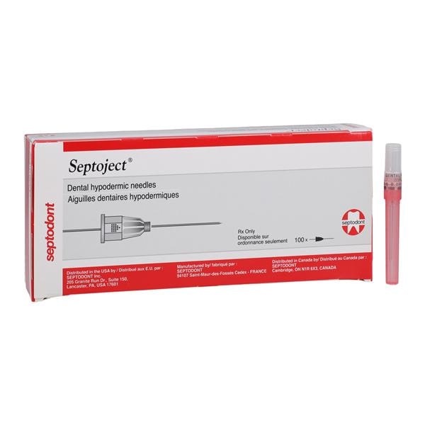 Septoject Needle Plastic Hub 25 Gauge Long Red 100/Bx, 10 BX/CA