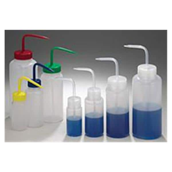 Bottle Wash Bottle Polyethylene Blue 500mL 6/Bg