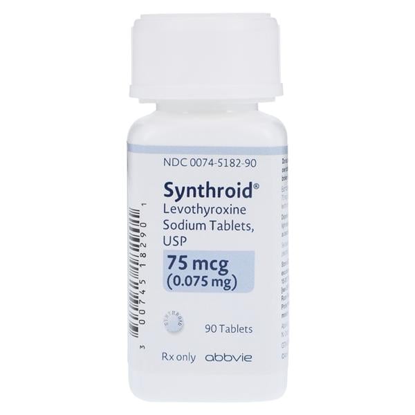 Synthroid Tablets 75mcg Bottle 90/Bottle Each