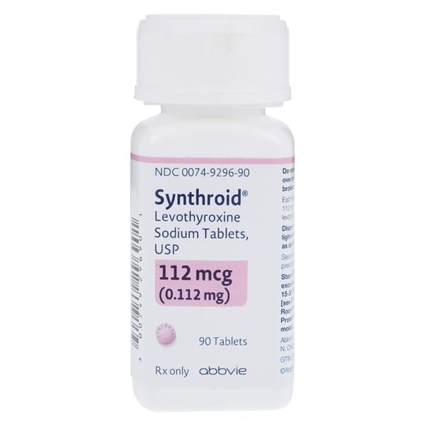 Synthroid Tablets 112mcg Bottle 90/Bottle Each