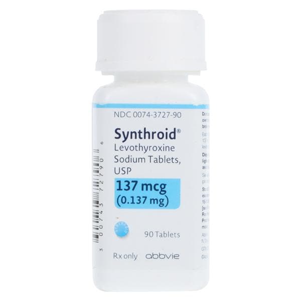 Synthroid Tablets 137mcg Bottle 90/Bottle Each